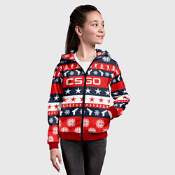 Толстовка на молнии детская CS:GO New Year, цвет: 3D-красный — фото 2