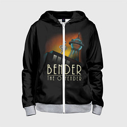 Толстовка на молнии детская Bender The Offender, цвет: 3D-меланж