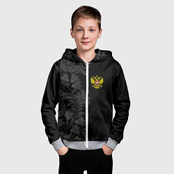 Толстовка на молнии детская Герб России и орнамент, цвет: 3D-меланж — фото 2