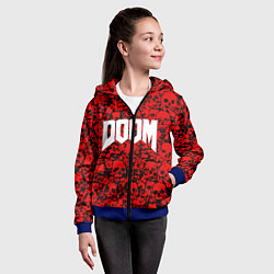 Толстовка на молнии детская DOOM: Blooded Skuls, цвет: 3D-синий — фото 2