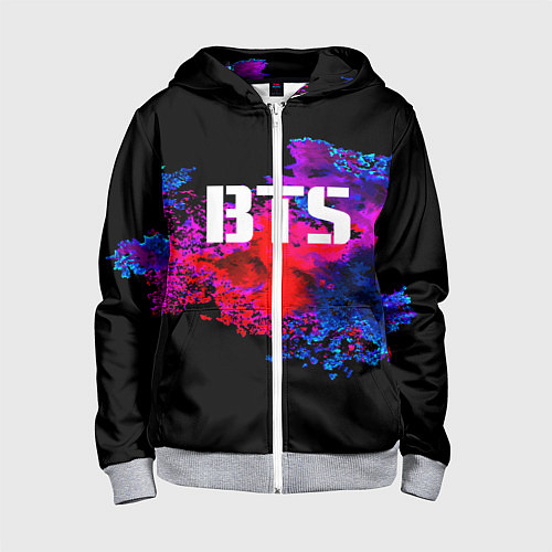 Детская толстовка на молнии BTS: Colors Explode / 3D-Меланж – фото 1