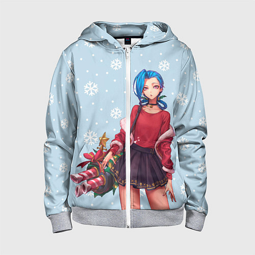 Детская толстовка на молнии New Year Jinx / 3D-Меланж – фото 1