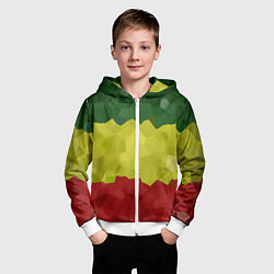 Толстовка на молнии детская Эфиопия, цвет: 3D-белый — фото 2