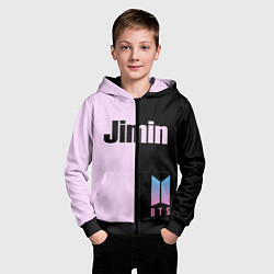 Толстовка на молнии детская BTS Jimin, цвет: 3D-черный — фото 2