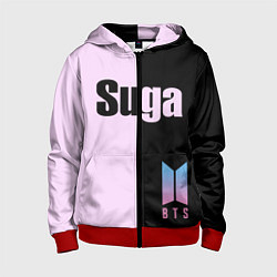 Толстовка на молнии детская BTS Suga, цвет: 3D-красный