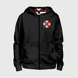 Толстовка на молнии детская UMBRELLA CORP, цвет: 3D-черный