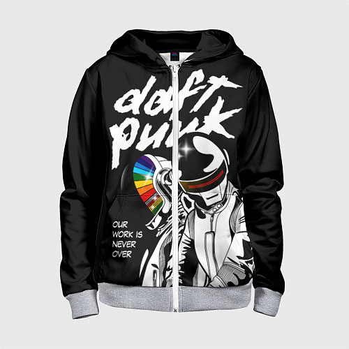 Детская толстовка на молнии Daft Punk: Our work is never over / 3D-Меланж – фото 1