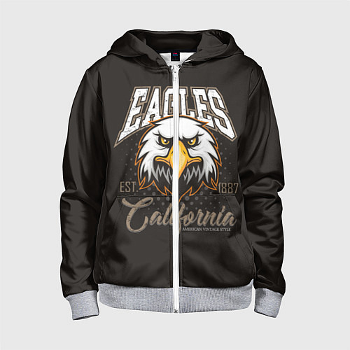 Детская толстовка на молнии Eagles California / 3D-Меланж – фото 1