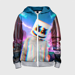 Детская толстовка на молнии Marshmello: Glitch Effect