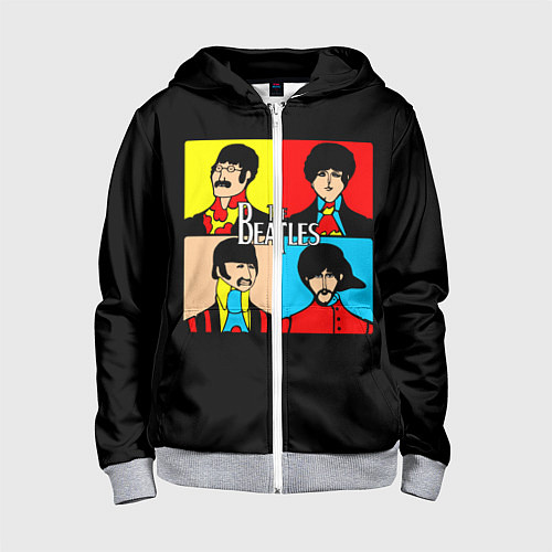 Детская толстовка на молнии The Beatles: Pop Art / 3D-Меланж – фото 1