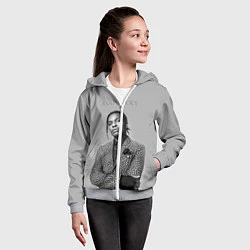 Толстовка на молнии детская ASAP Rocky: Grey Fashion, цвет: 3D-меланж — фото 2