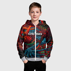 Толстовка на молнии детская CS:GO Hyper Beast, цвет: 3D-меланж — фото 2