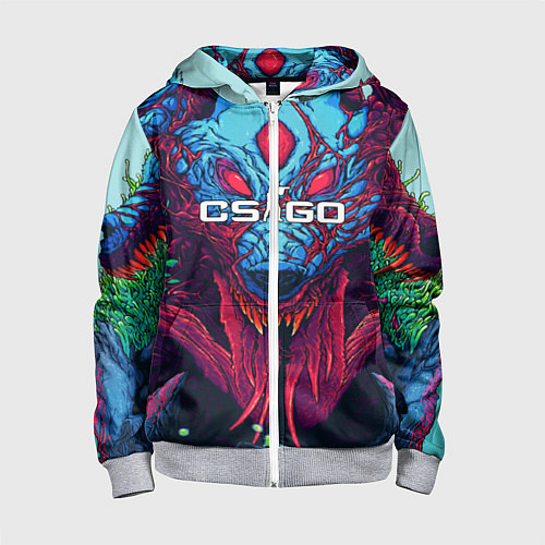 Детская толстовка на молнии CS:GO Hyper Beast / 3D-Меланж – фото 1