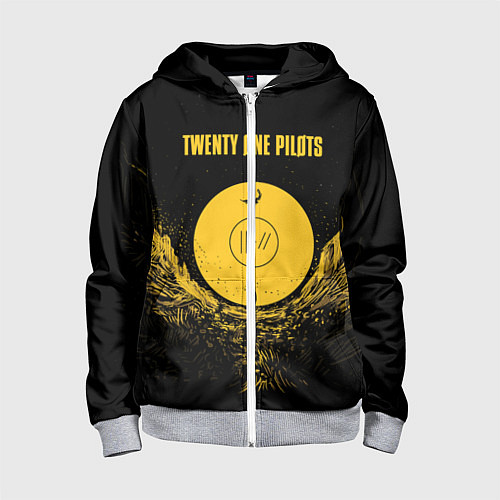 Детская толстовка на молнии Twenty One Pilots: Yellow Moon / 3D-Меланж – фото 1