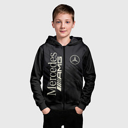 Толстовка на молнии детская Mercedes AMG: Black Edition, цвет: 3D-черный — фото 2