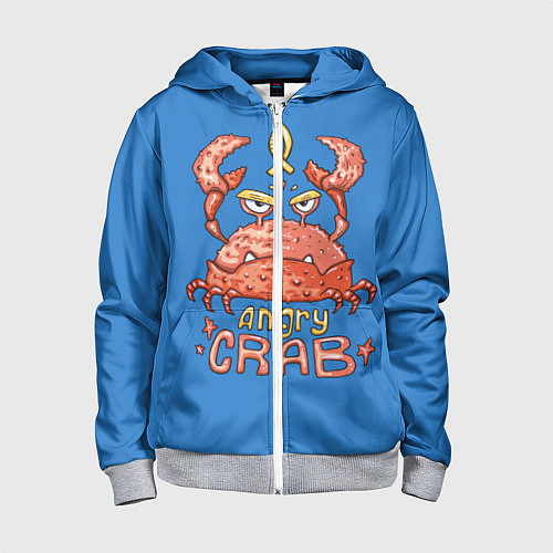 Детская толстовка на молнии Hungry Crab / 3D-Меланж – фото 1