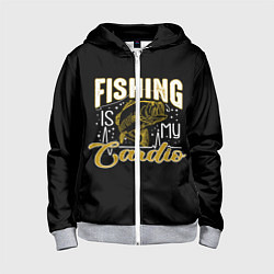 Детская толстовка на молнии Fishing is my Cardio