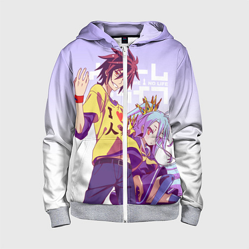 Детская толстовка на молнии No Game No Life / 3D-Меланж – фото 1