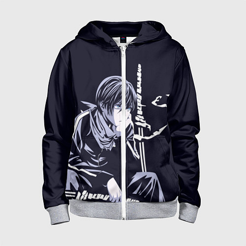 Детская толстовка на молнии Бездомный бог / 3D-Меланж – фото 1