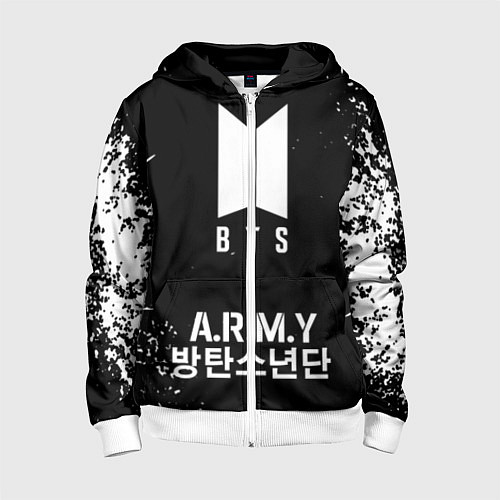 Детская толстовка на молнии BTS ARMY / 3D-Белый – фото 1