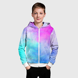 Толстовка на молнии детская Неоновое лето, цвет: 3D-белый — фото 2