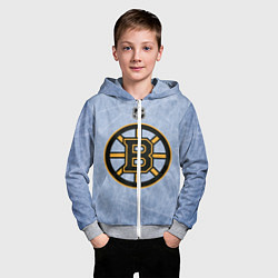 Толстовка на молнии детская Boston Bruins: Hot Ice, цвет: 3D-меланж — фото 2