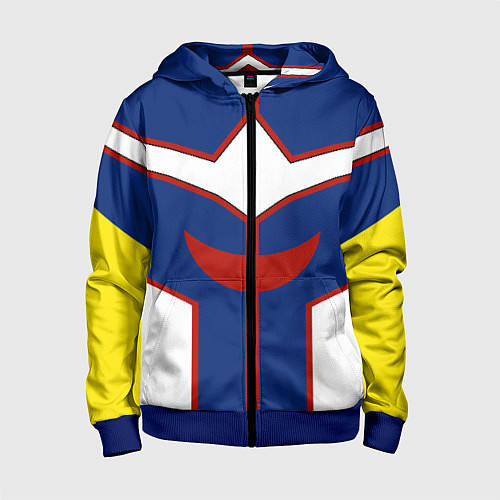 Детская толстовка на молнии ALL MIGHT MY HERO ACADEMIA MHA МОЯ ГЕРОЙСКАЯ АКАДЕ / 3D-Синий – фото 1