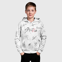 Толстовка на молнии детская STRAY KIDS АВТОГРАФЫ, цвет: 3D-белый — фото 2