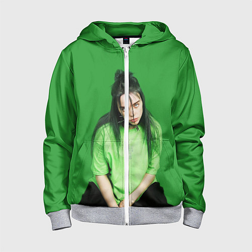 Детская толстовка на молнии BILLIE EILISH / 3D-Меланж – фото 1