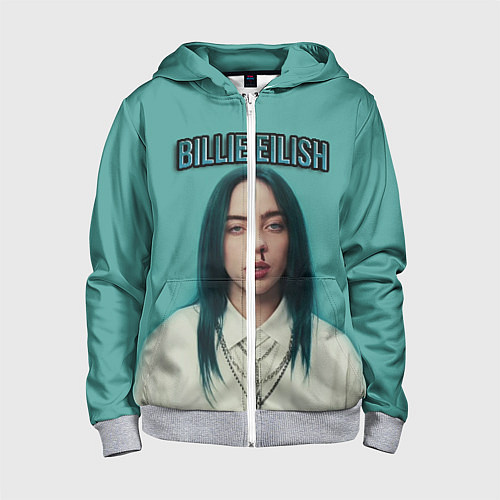 Детская толстовка на молнии BILLIE EILISH / 3D-Меланж – фото 1