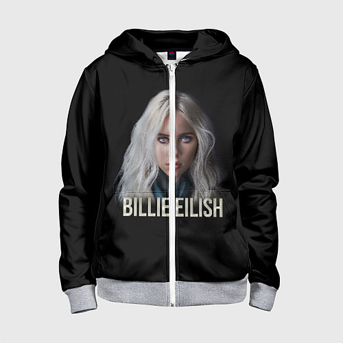 Детская толстовка на молнии BILLIE EILISH / 3D-Меланж – фото 1