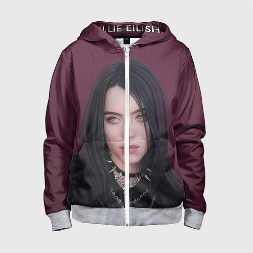 Детская толстовка на молнии Билли Айлиш / 3D-Меланж – фото 1