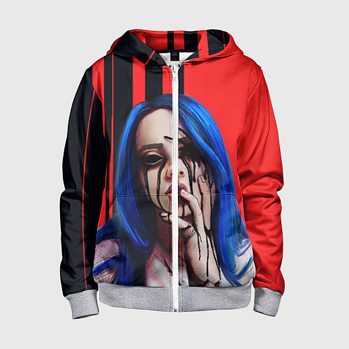 Детская толстовка на молнии Billie Eilish: Demon / 3D-Меланж – фото 1