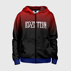 Толстовка на молнии детская Led Zeppelin, цвет: 3D-синий