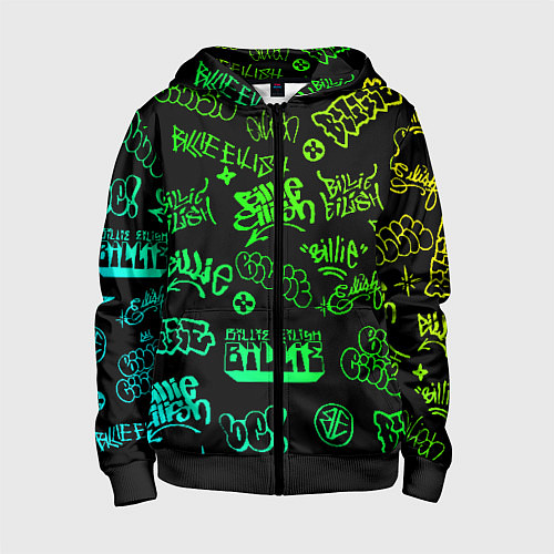 Детская толстовка на молнии BILLIE EILISH: Grunge Graffiti / 3D-Черный – фото 1