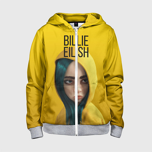 Детская толстовка на молнии BILLIE EILISH: Yellow Girl / 3D-Меланж – фото 1