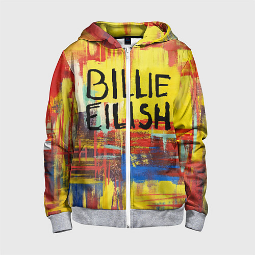 Детская толстовка на молнии Billie Eilish: Art / 3D-Меланж – фото 1