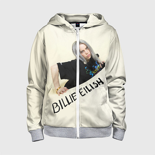 Детская толстовка на молнии BILLIE EILISH / 3D-Меланж – фото 1