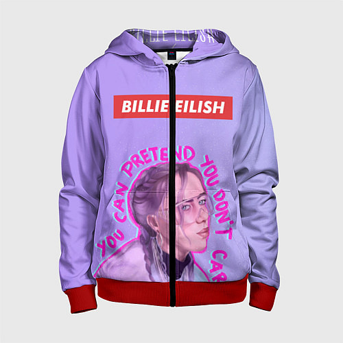 Детская толстовка на молнии Billie Eilish / 3D-Красный – фото 1