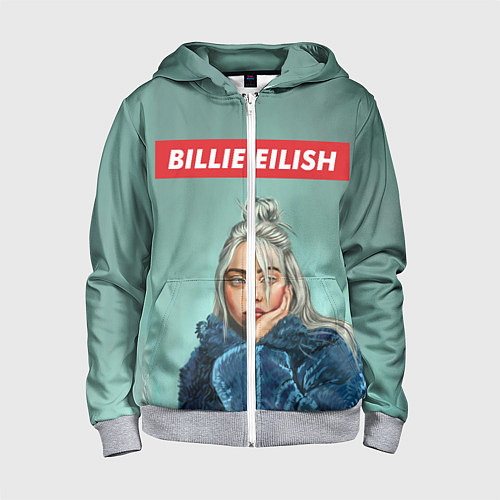 Детская толстовка на молнии Billie Eilish / 3D-Меланж – фото 1