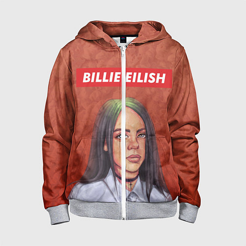 Детская толстовка на молнии Billie Eilish / 3D-Меланж – фото 1