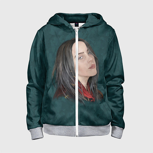 Детская толстовка на молнии Billie Eilish / 3D-Меланж – фото 1