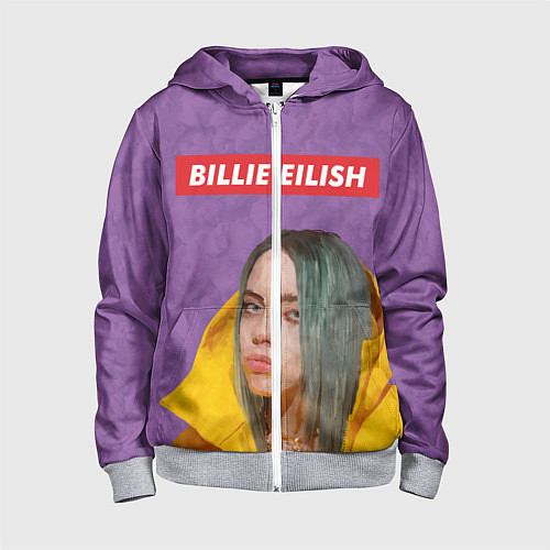 Детская толстовка на молнии Billie Eilish / 3D-Меланж – фото 1