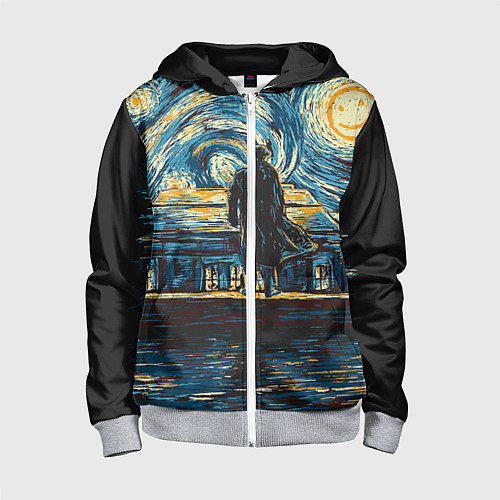 Детская толстовка на молнии Sherlock / 3D-Меланж – фото 1