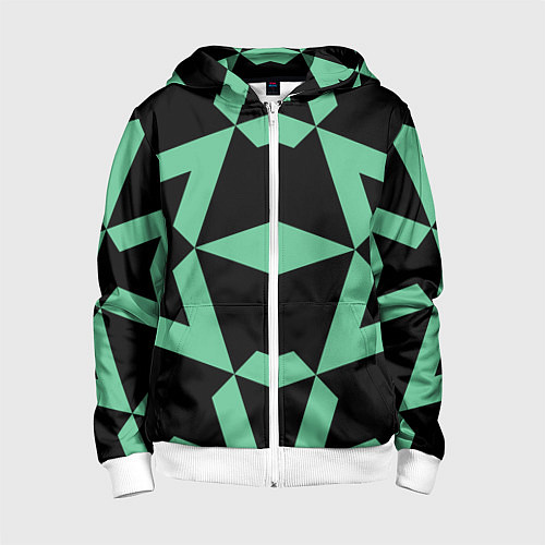 Детская толстовка на молнии Abstract zigzag pattern / 3D-Белый – фото 1