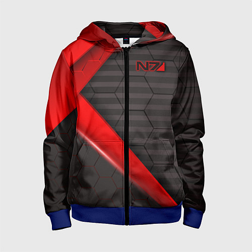 Детская толстовка на молнии Mass Effect N7 / 3D-Синий – фото 1