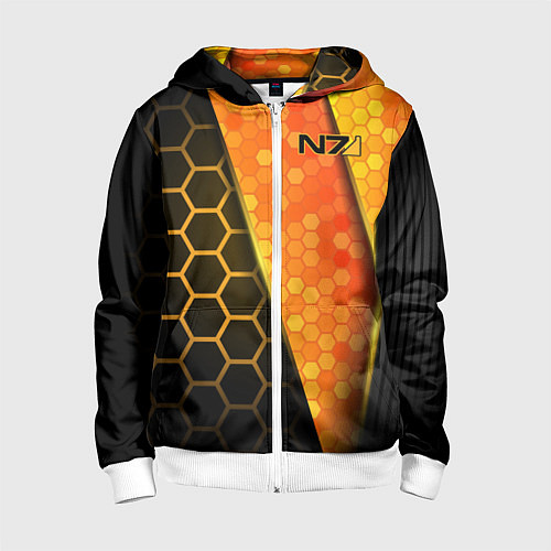 Детская толстовка на молнии Mass Effect N7 / 3D-Белый – фото 1