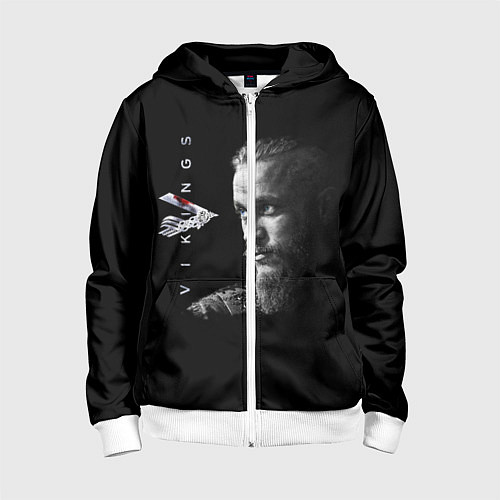 Детская толстовка на молнии Vikings / 3D-Белый – фото 1
