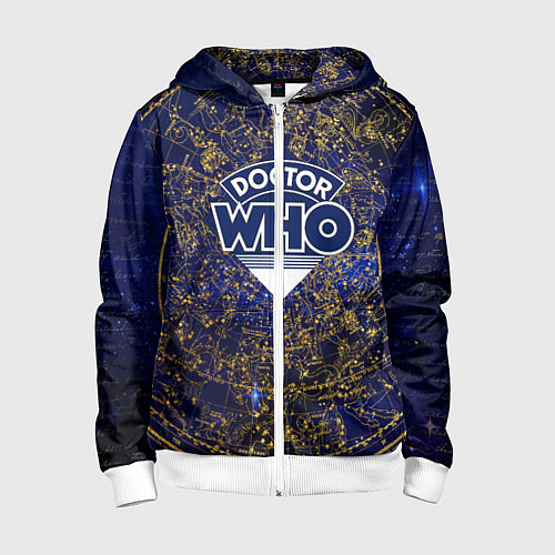 Детская толстовка на молнии Doctor Who / 3D-Белый – фото 1