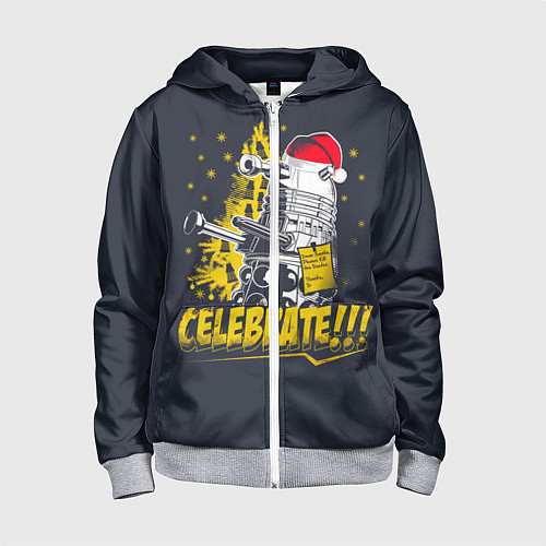 Детская толстовка на молнии Doctor Who / 3D-Меланж – фото 1